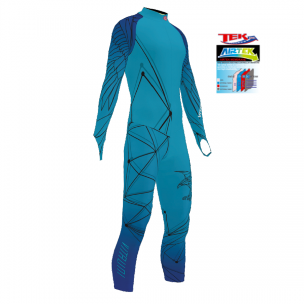 Combinaison AIRTECK Geometric Blue avec protections EB/VP46-GB